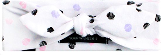 Your Wishes Meisjes Hoofdband Sketchy Dots - Lilac - wit - Afbeelding 3