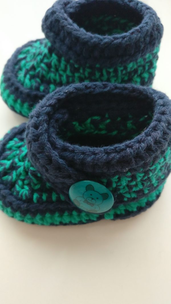 Babyslofjes blauw met groen - Afbeelding 2