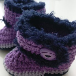 Babysloffen Boots Hoog Paars