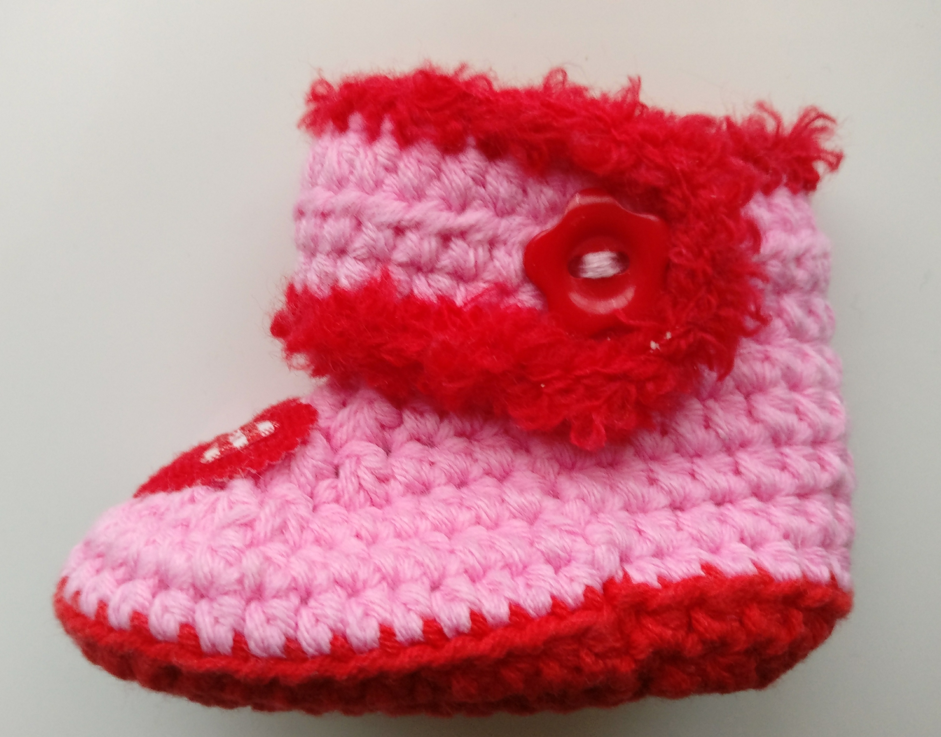 Gehaakte Babysloffen met Hart - Afbeelding 2