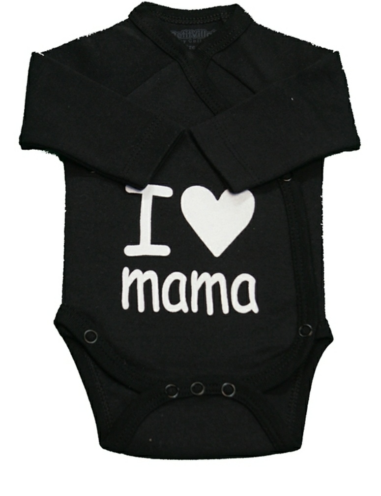 Petit Villain Overslag romper I ♥️ Mama (3 maanden)