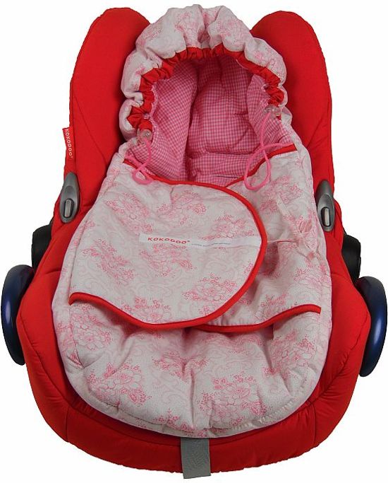 Kokodoo Bekledingset en Voetenzak Autostoel Groep 0 - Rood -  GeboorteVriendin Webshop