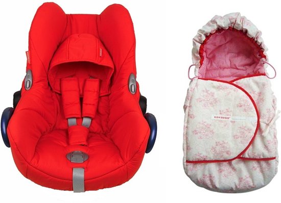 Kokodoo Bekledingset en Voetenzak Autostoel Groep 0 - Rood -  GeboorteVriendin Webshop