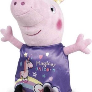 Peppa Pig knuffel paarse unicorn jurk