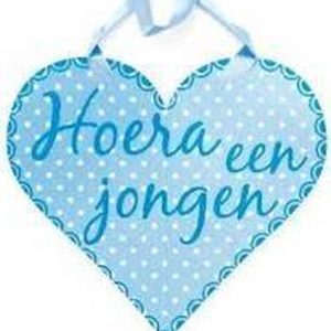 Deurschild Hoera een jongen