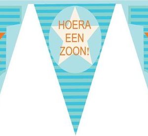 Vlaggenlijn ster hoera een zoon