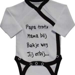 Petit Villain Romper - Papa trots Mama blij buikje weg Jij erbij