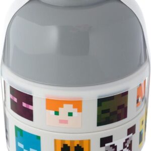Minecraft Gezichten - Gestapelde Ronde Bento Box - Lunch - Fruit