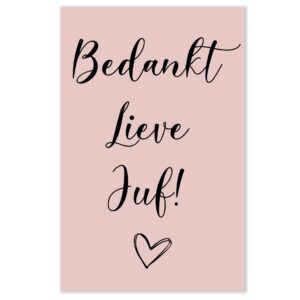 Kaartje Bedankt Lieve Juf