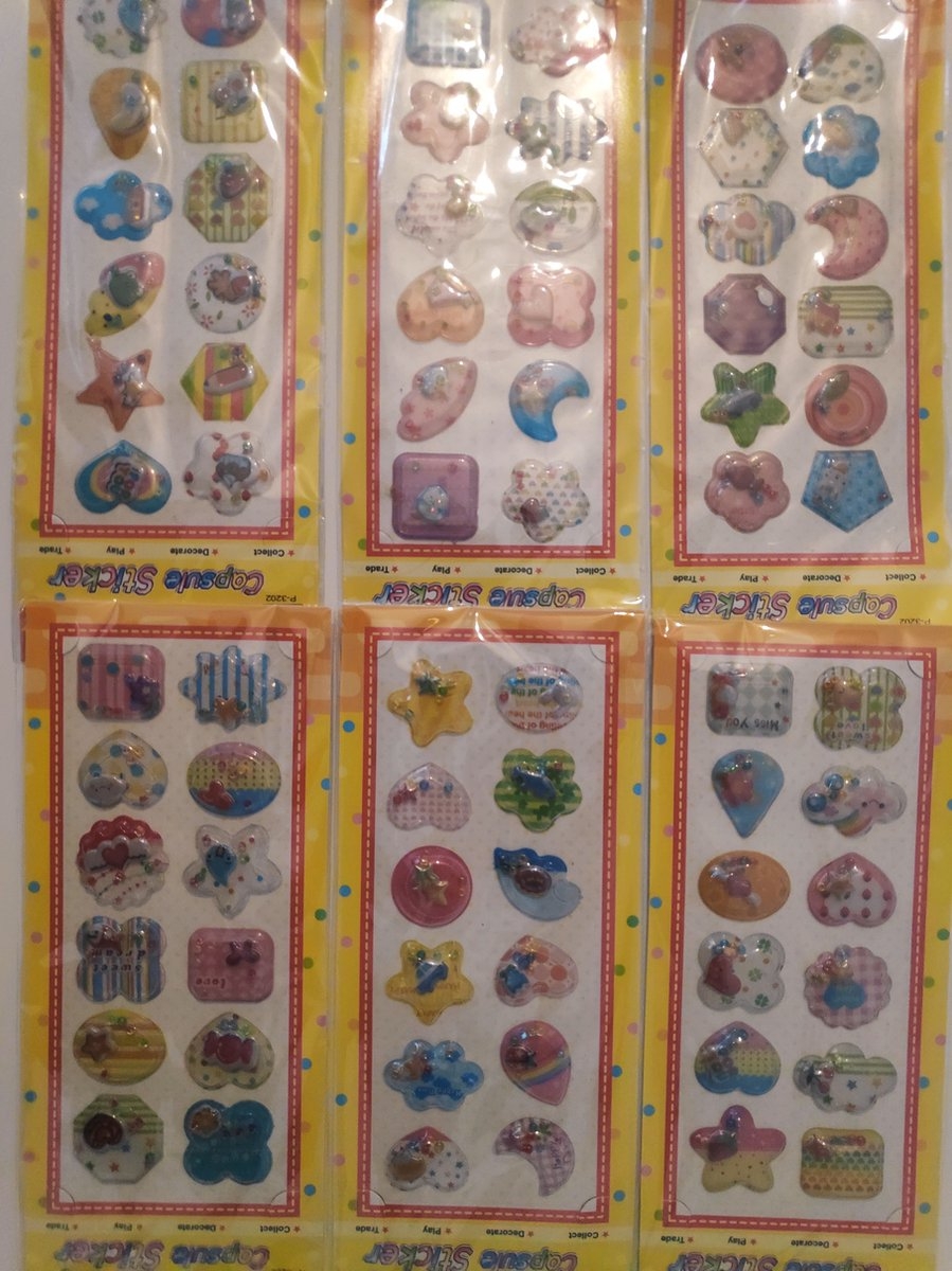 12 Vellen Capsule Stickers - Uitdeeltraktatie - Stickers - Uitdelen - Traktatie - Afbeelding 2