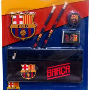 FC Barcelona Stationery Set - Potloden - Gum - Etui - Puntenslijper