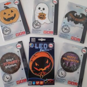 Grote Halloween Ballonnen - Folieballonnen XL- Vleermuis - Pompoen - Spook- LED Pompoen - 6 STUKS