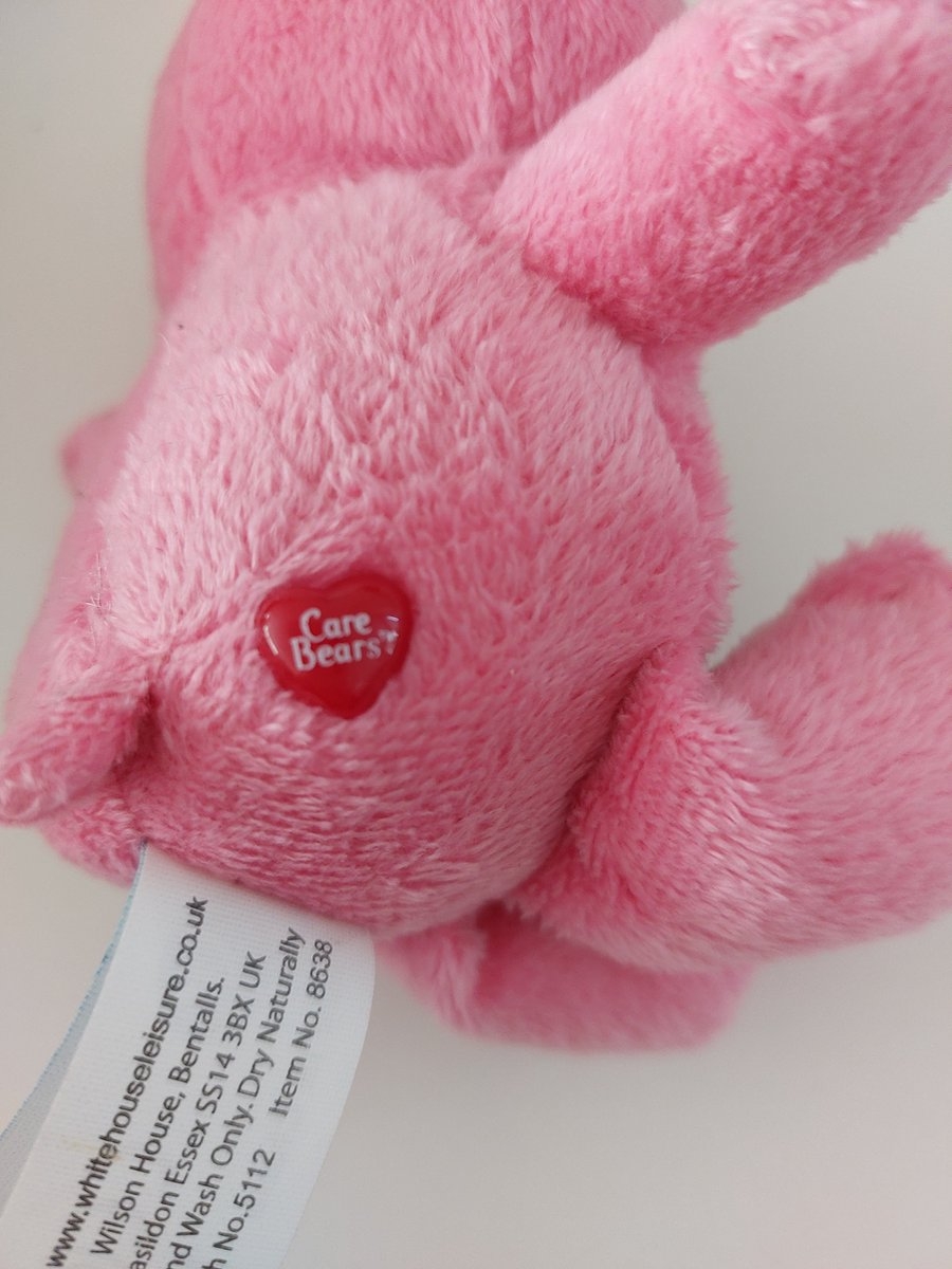 Troetelbeertjes Knuffel - Troetelbeer - Care Bears - Roze -sleutelhanger 14 cm - Afbeelding 2