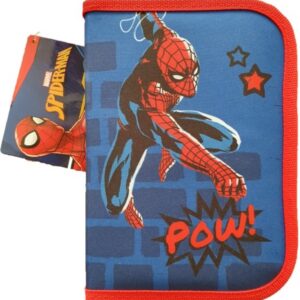 Spiderman-Schoolspullen-Gevulde-Etui-Potloden-Gum-Puntenslijper-Liniaal